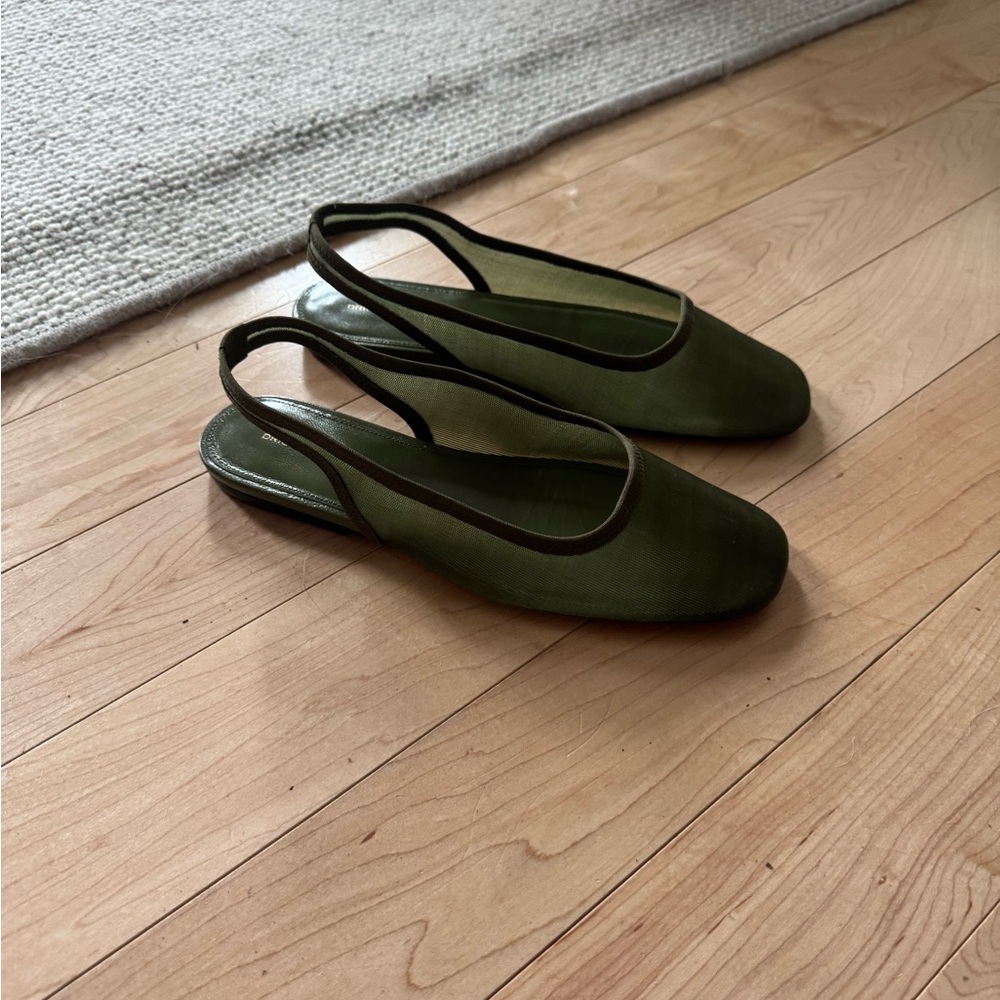Dries Van Noten Green Women's Slingback Flats